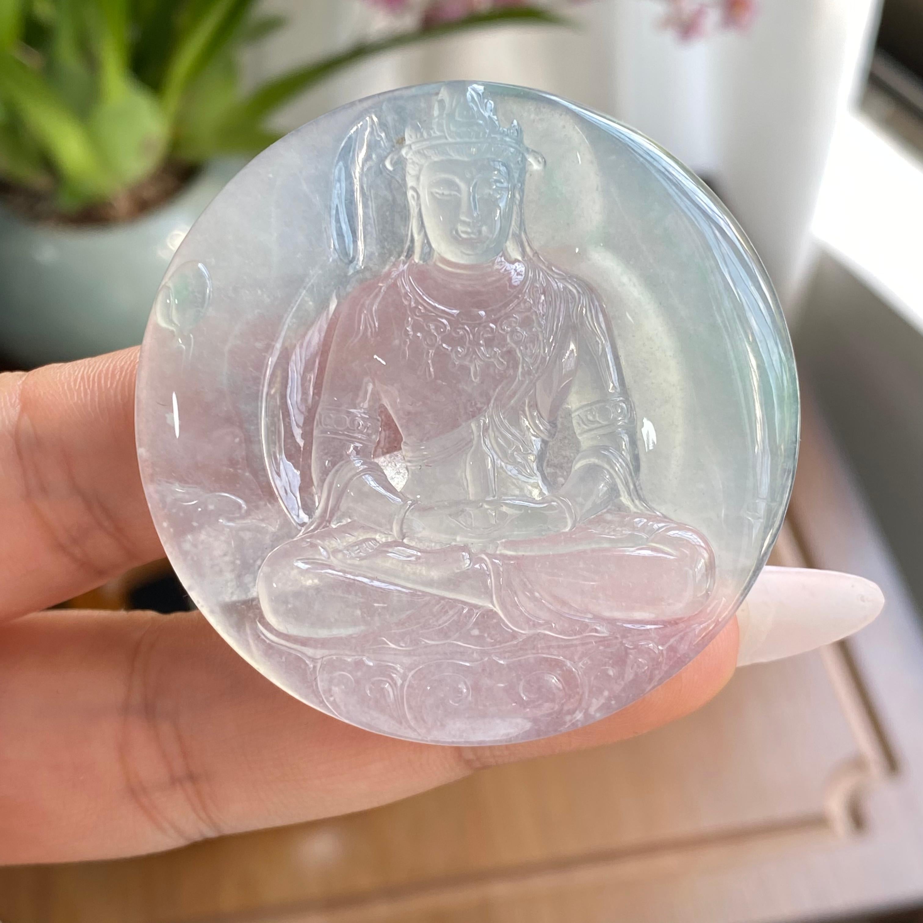 冰种飘花观音吊坠（yc297116）