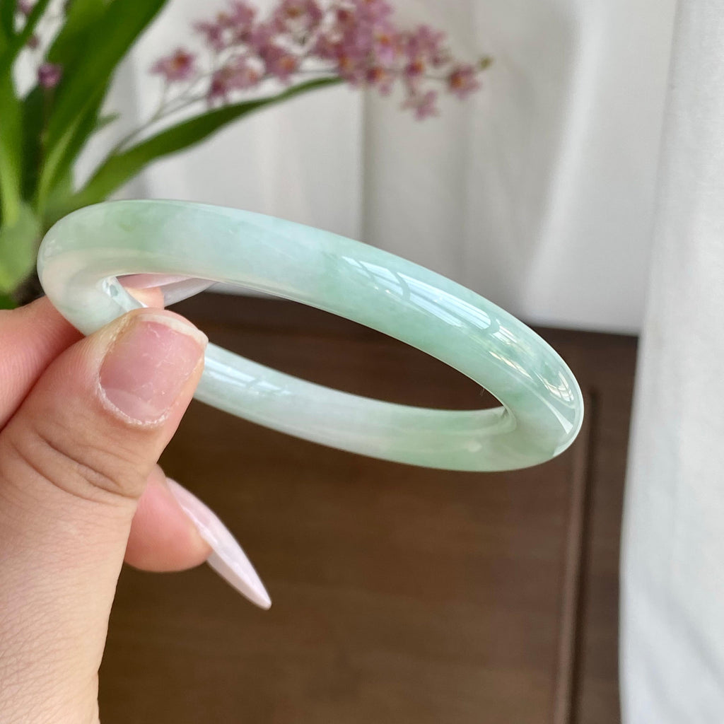 糯冰种飘花手镯（53圈）（yc298424）