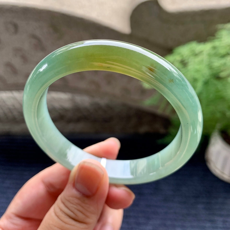 细糯种晴底飘黄翡平安镯（58.8mm）（yc101924）