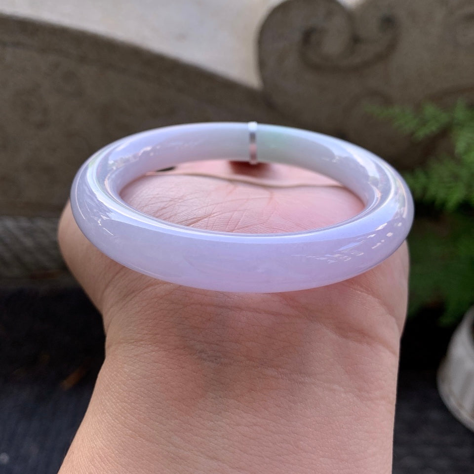 糯化淡春彩圆条手镯（56.6mm）（yc029136）