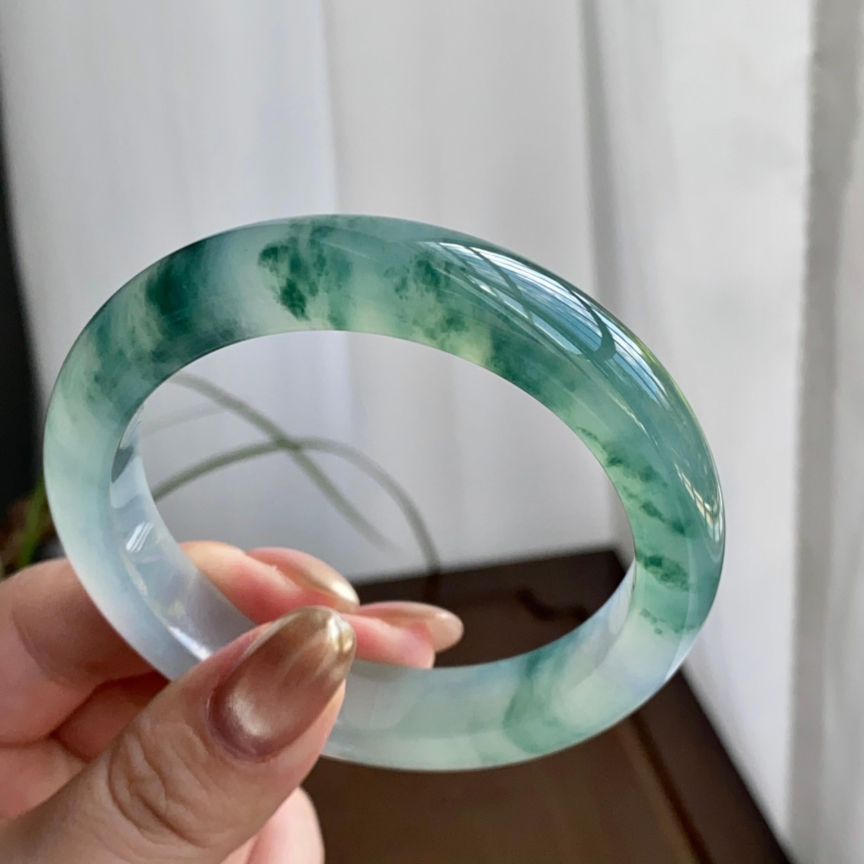 冰种飘花平安镯（57圈）（yc259116）