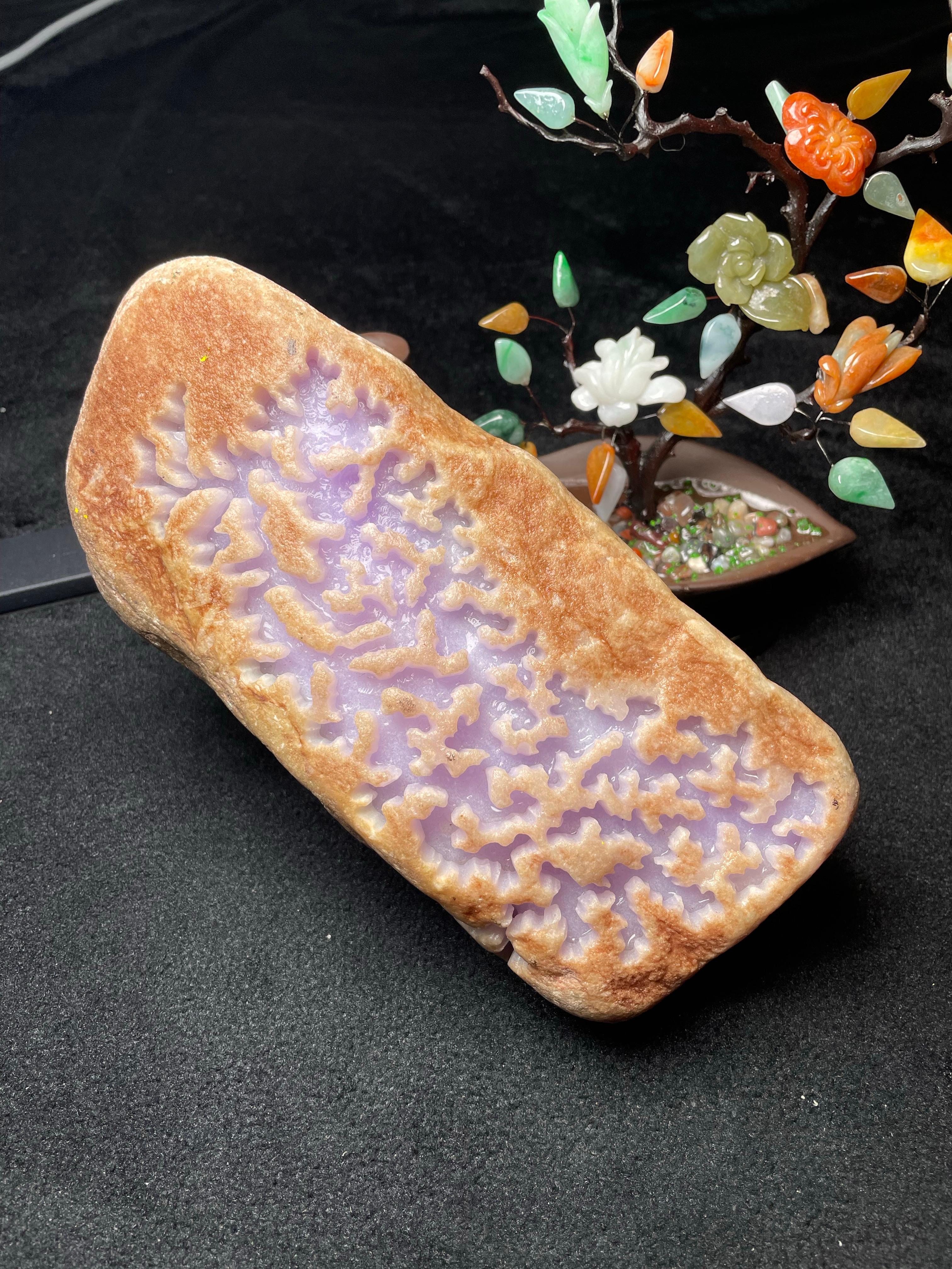 木那开窗紫罗兰手镯料（yc505667）