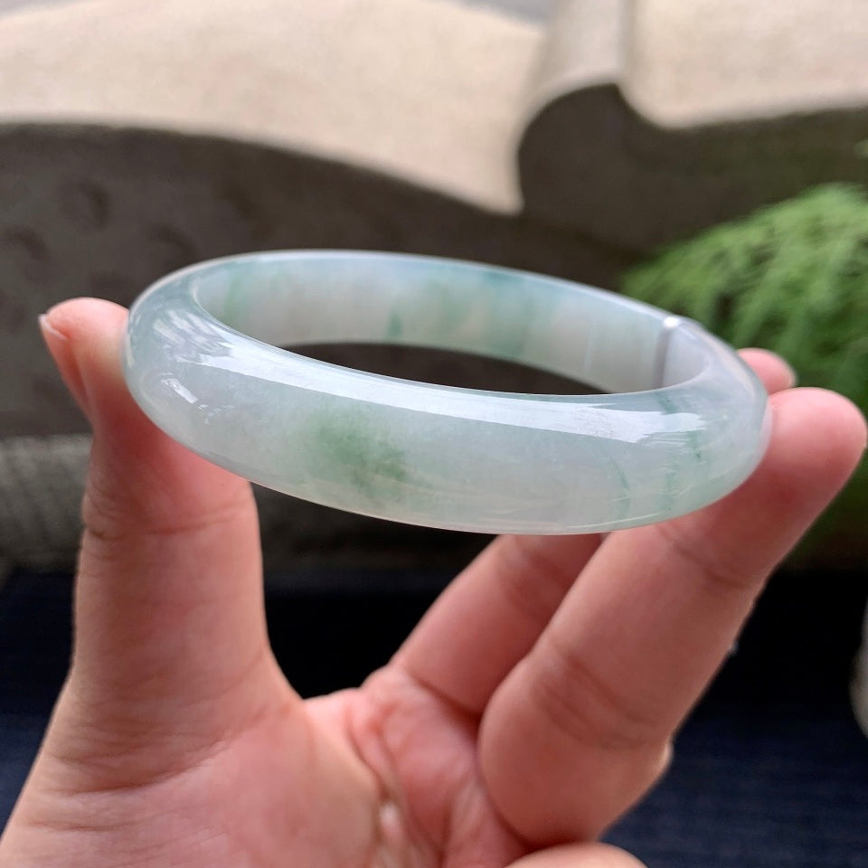 细糯种飘花平安镯（58.4mm）（yc097808）