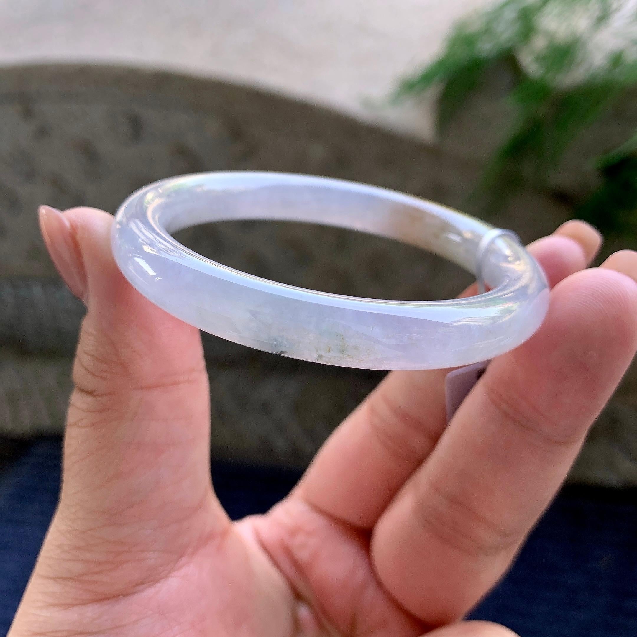 小圈口 细糯种黄翡圆条手镯 51.4圈口 天然缅甸A货翡翠（yc498068）