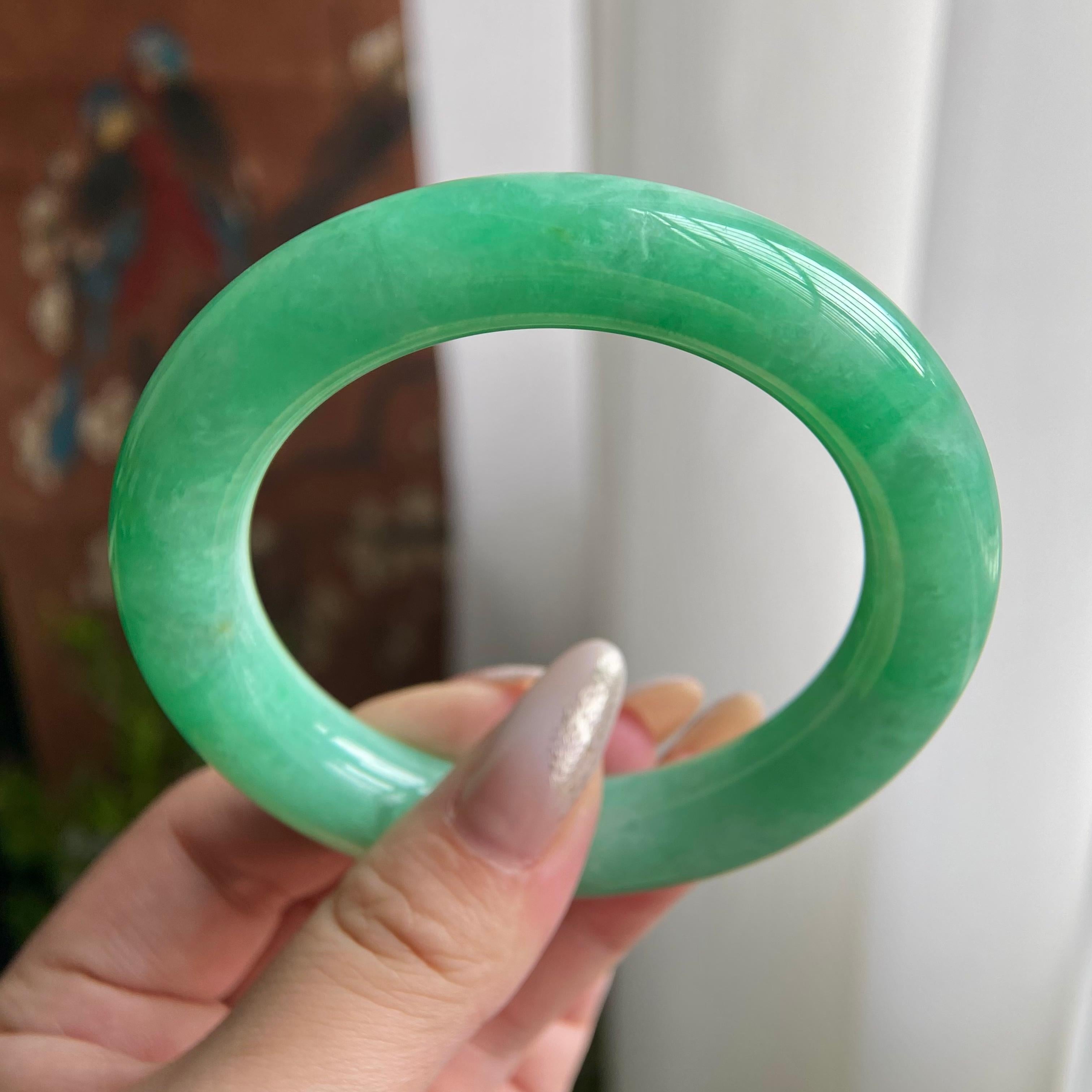 细糯种满绿圆条手镯（58圈）（yc209408）