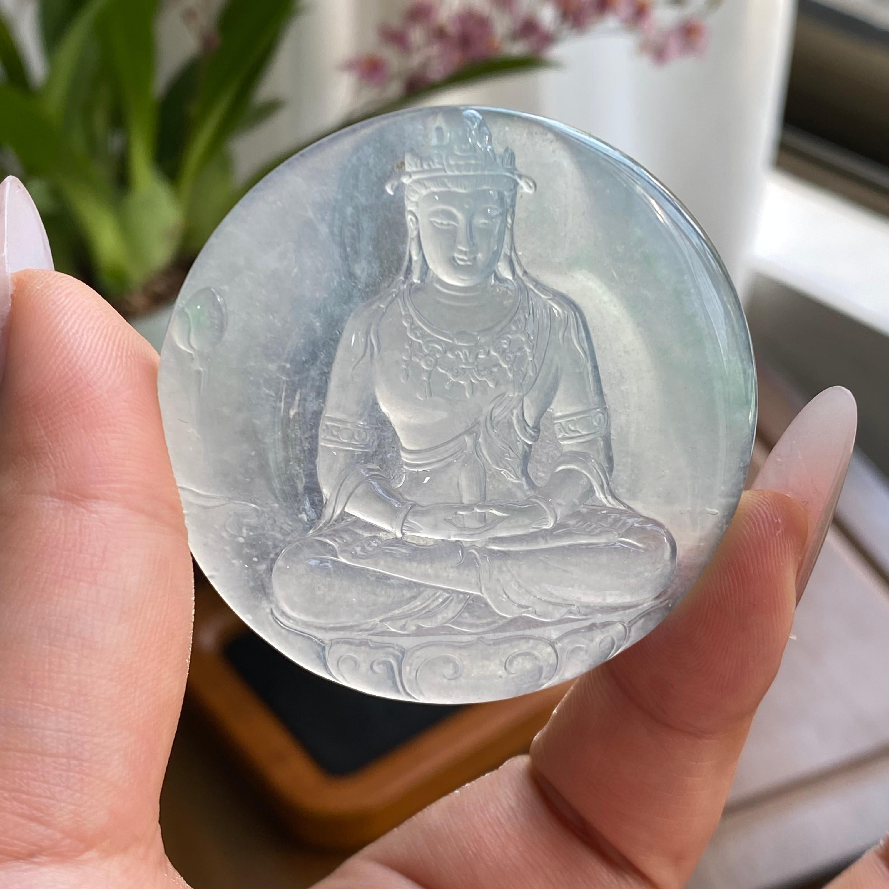 冰种飘花观音吊坠（yc297116）