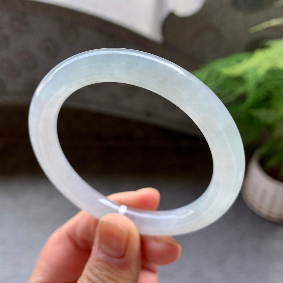 糯化白月光圆条手镯（54.5mm）（yc057183）