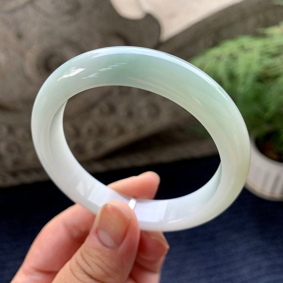 细糯种淡晴底平安镯（57mm）（yc091744）
