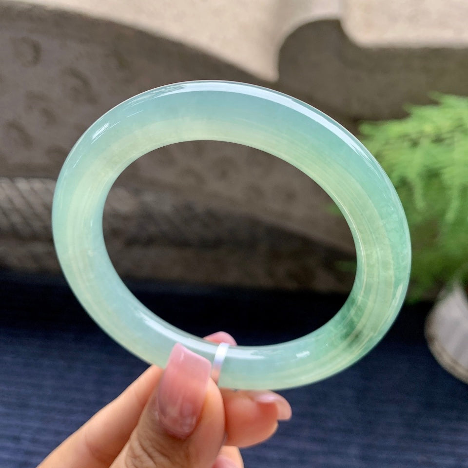 糯冰种晴水圆条手镯（55mm）（yc092173）