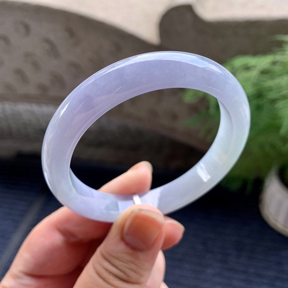 糯冰种紫罗兰平安镯（54.4mm）（yc107005）
