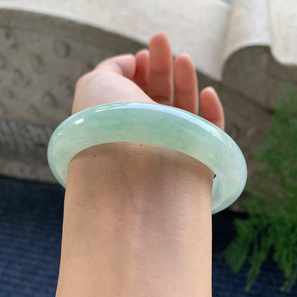 细糯种晴水绿正圈平安镯 52圈（yc709339）