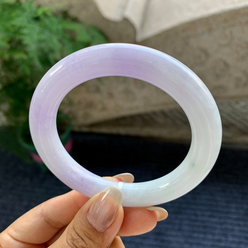 糯种淡紫罗兰圆条手镯（57.5mm）（yc079196）
