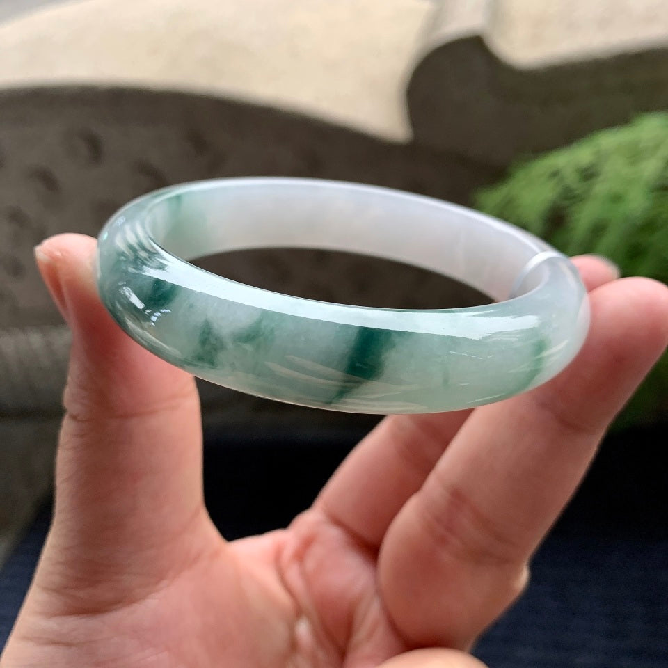 细糯种飘花平安镯（59.2mm）（yc093441）