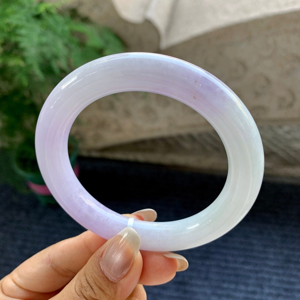 糯种淡紫罗兰圆条手镯（57.5mm）（yc079196）