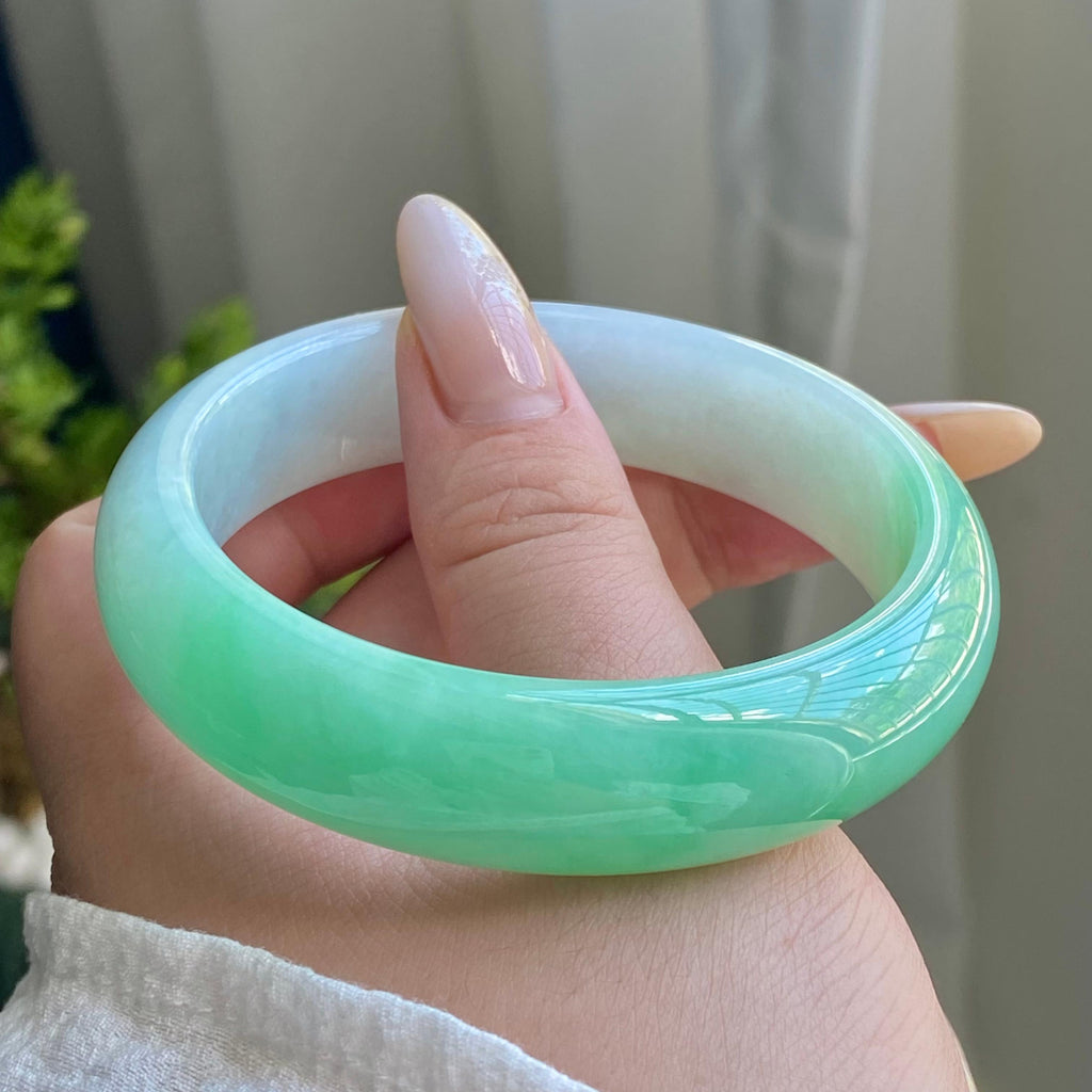 细糯种伴山水平安镯（56圈）（yc214373）