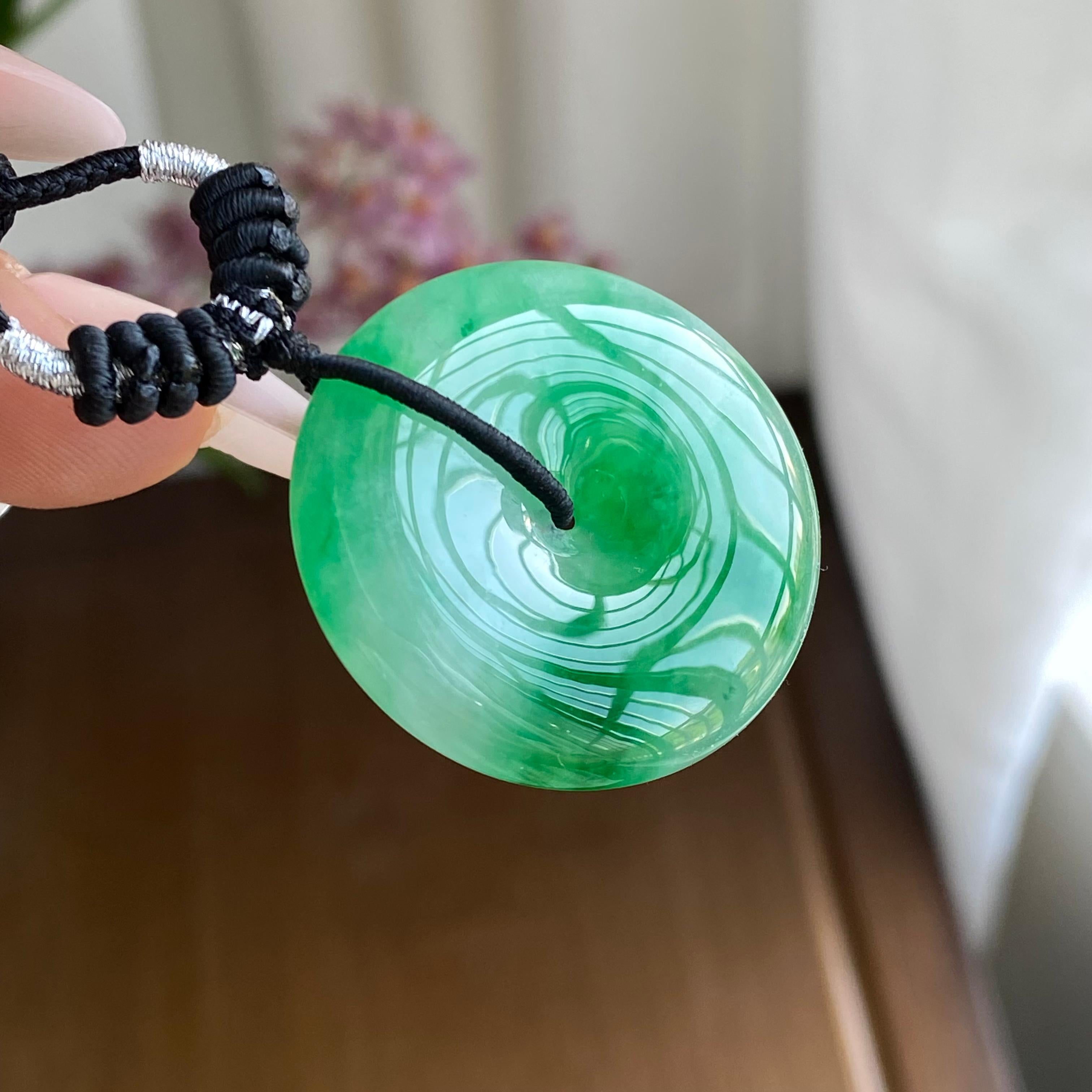 冰种飘花平安扣吊坠（yc299855）