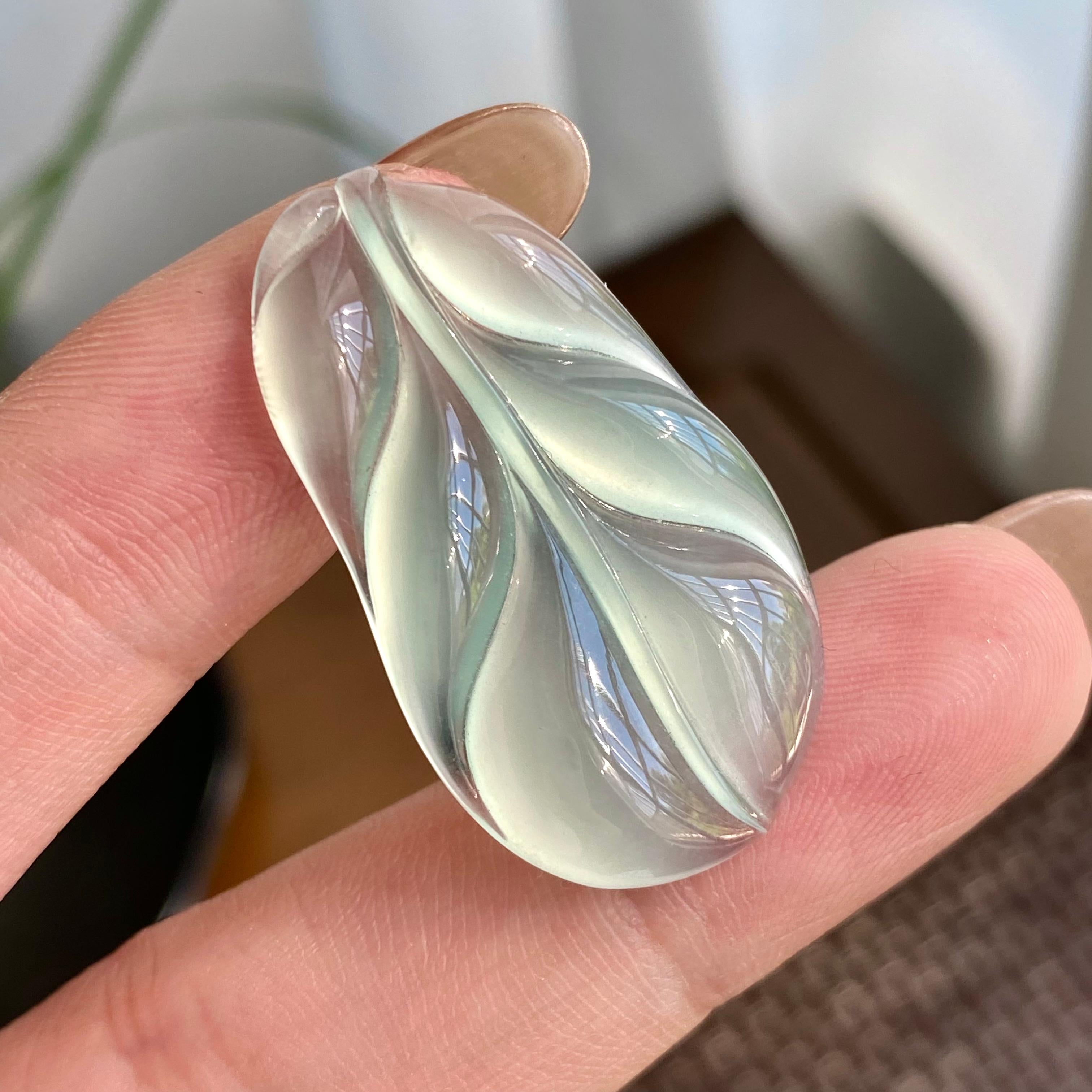 高冰种晴底玉叶吊坠（yc266156）