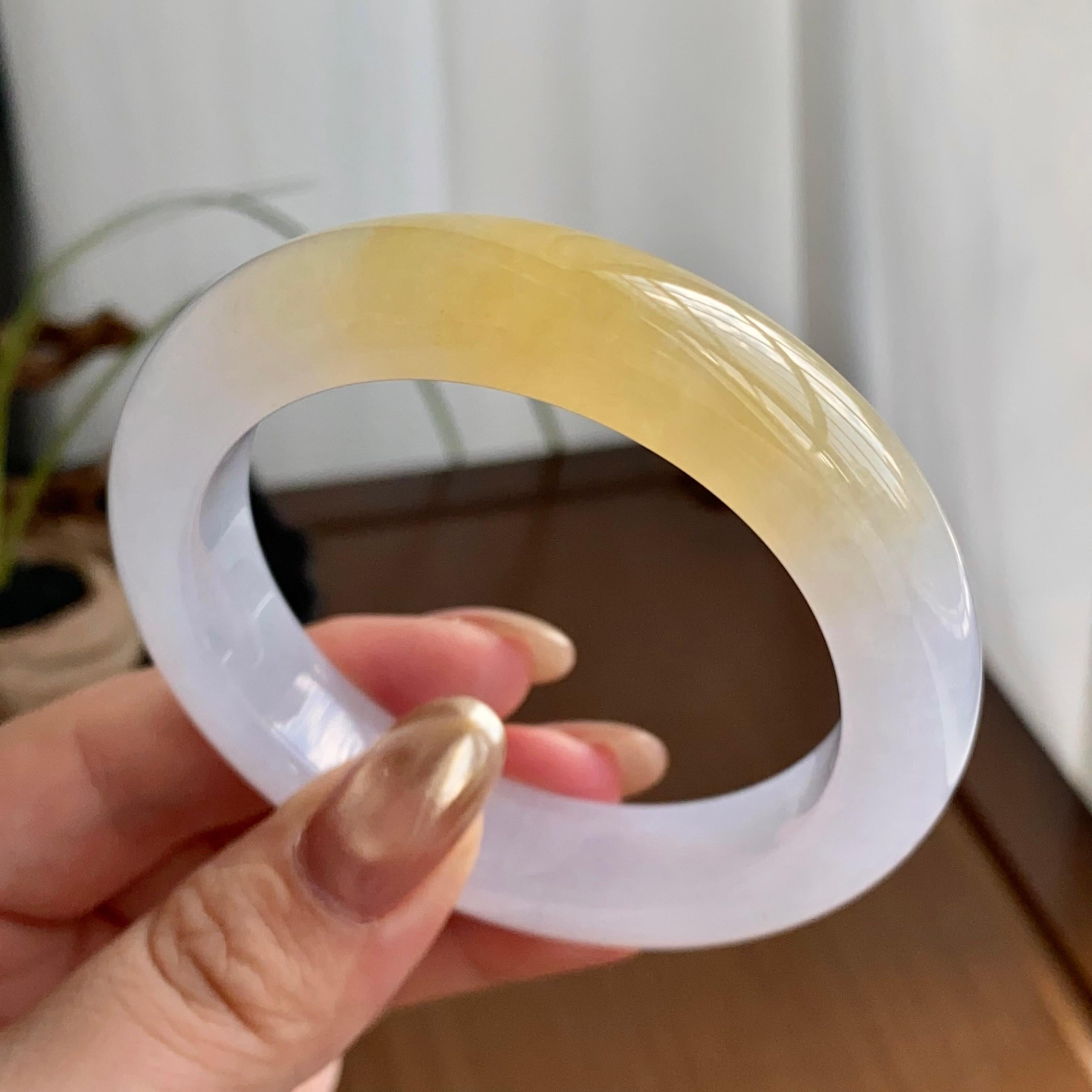 糯冰种黄翡平安镯（52圈）（yc258952）