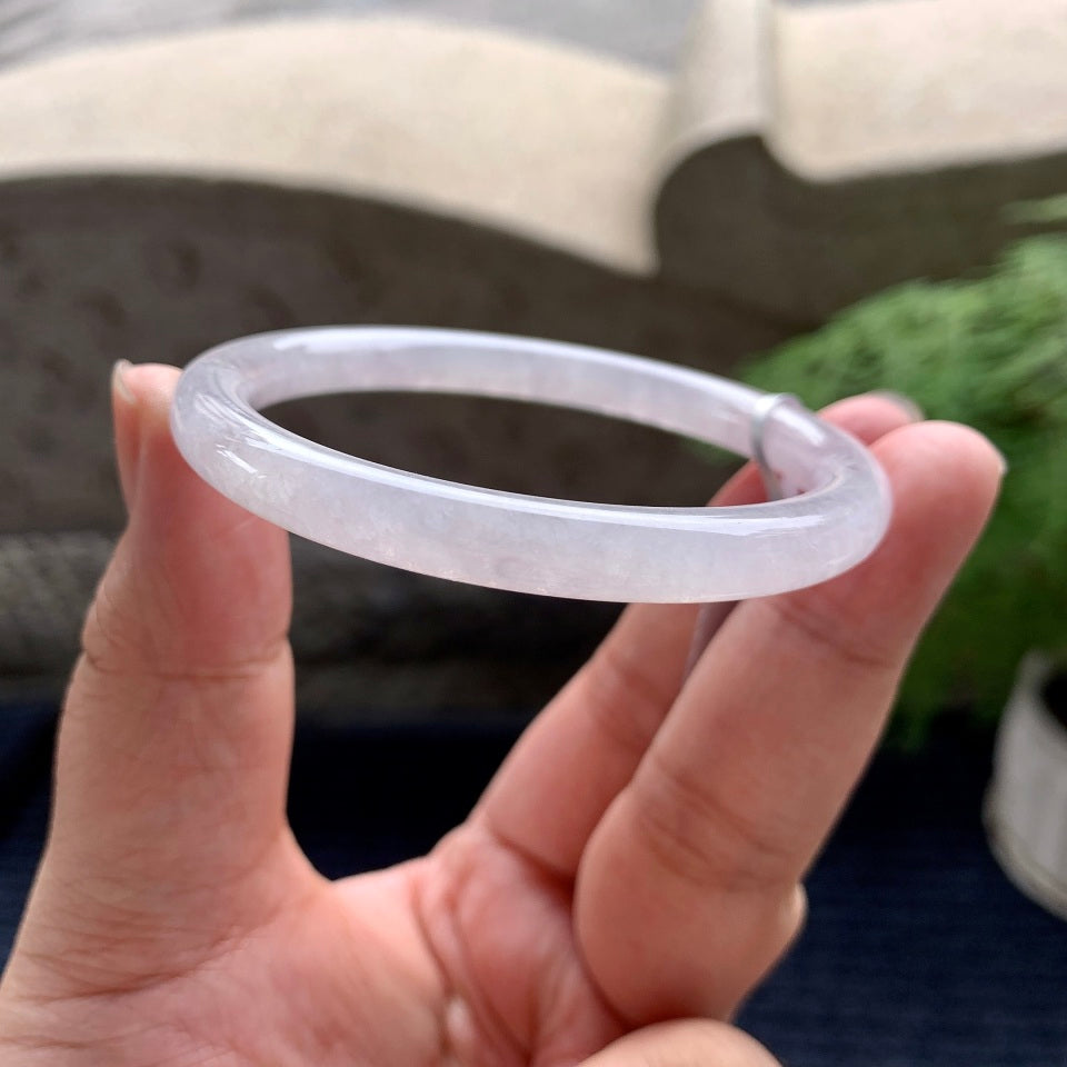 细糯种无色圆条手镯（55mm）（yc101286）