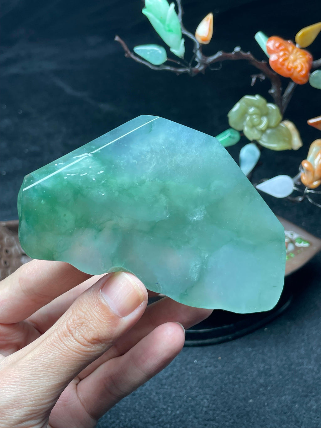 冰飘绿花牌子料（yc521366）