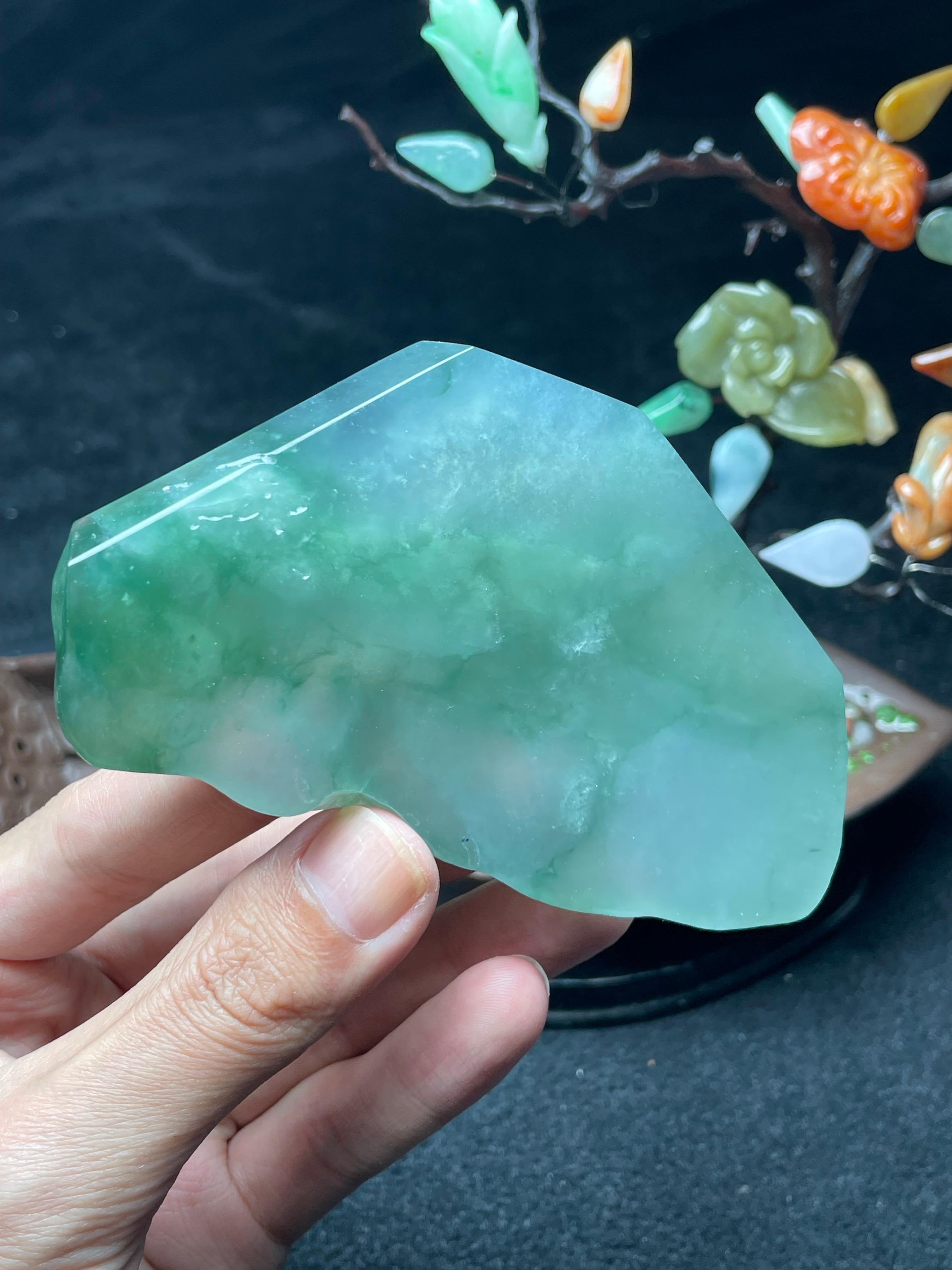 冰飘绿花牌子料（yc521366）