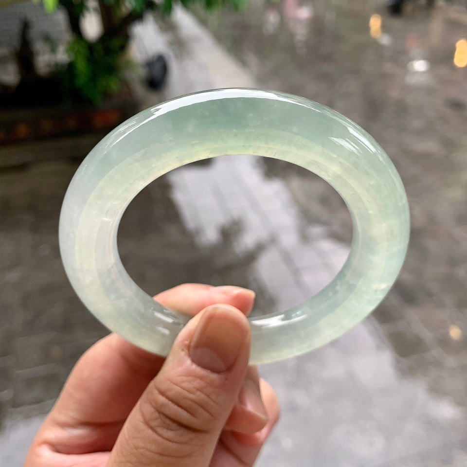 冰种淡晴底圆条手镯（55.6mm）（yc166207）