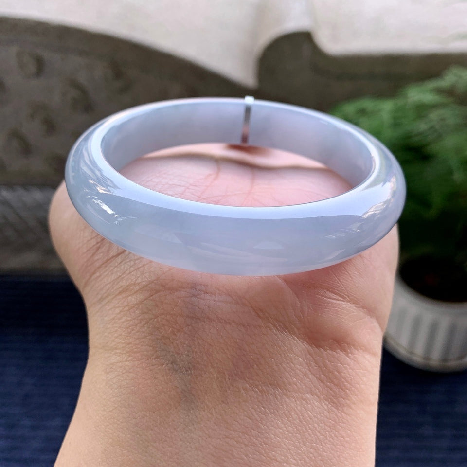 糯冰种紫罗兰平安镯（58.5mm）（yc079968）