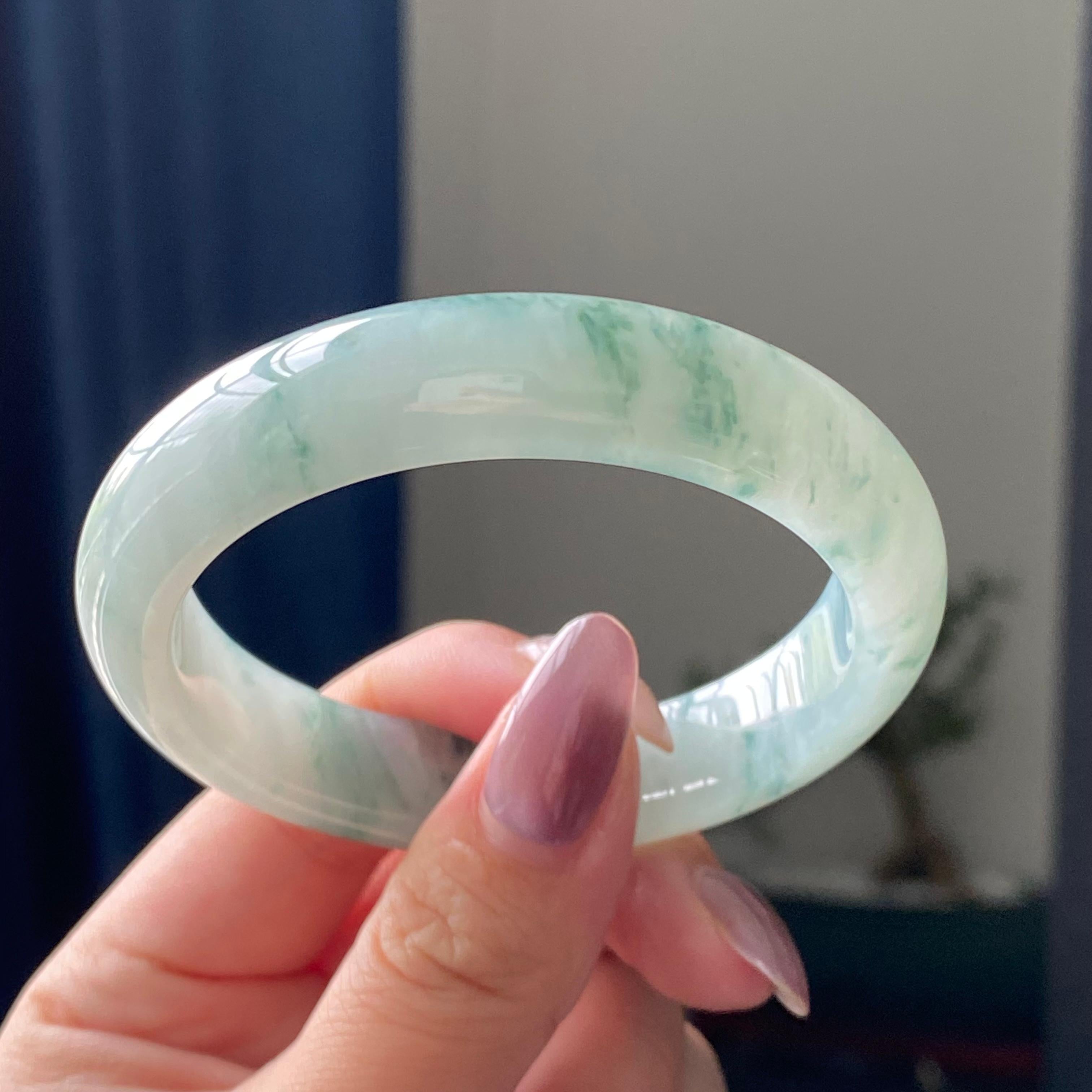 细糯种飘花平安镯手镯（55圈）（yc195223）