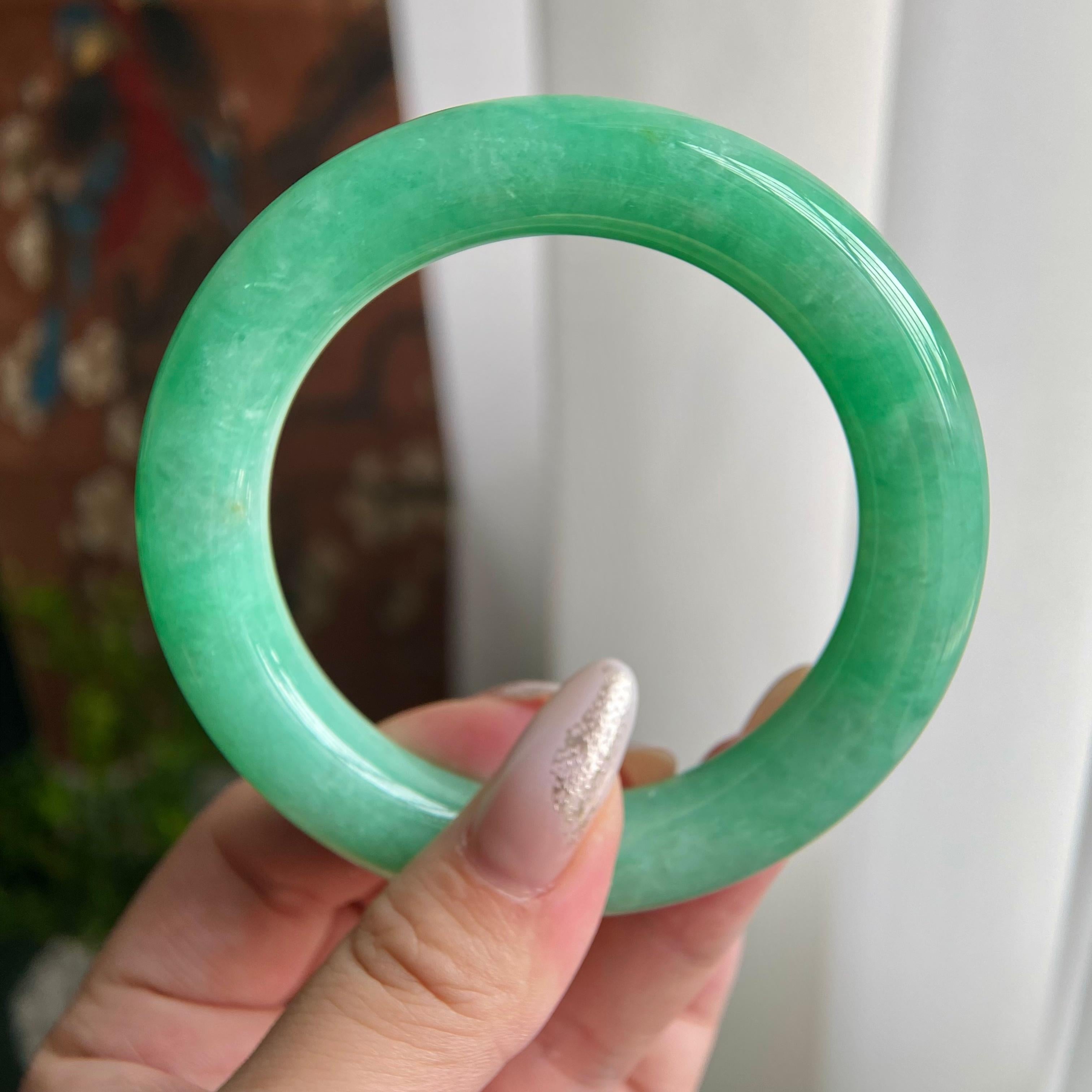 细糯种满绿圆条手镯（58圈）（yc209408）