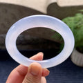 糯冰种淡紫罗兰圆条手镯（56mm）（yc101272）