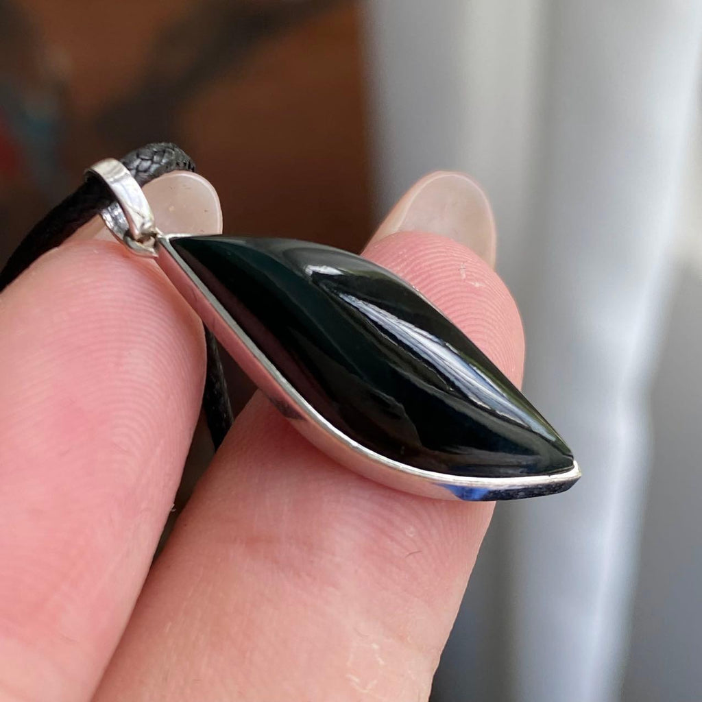 18k金镶墨翠随形吊坠（yc235112）