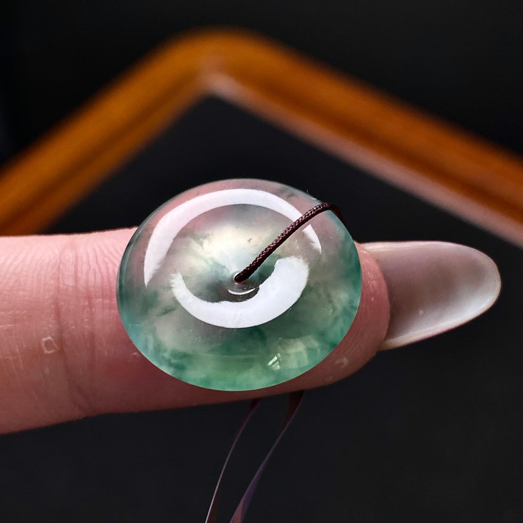 高冰种飘花平安扣吊坠（yc202317）