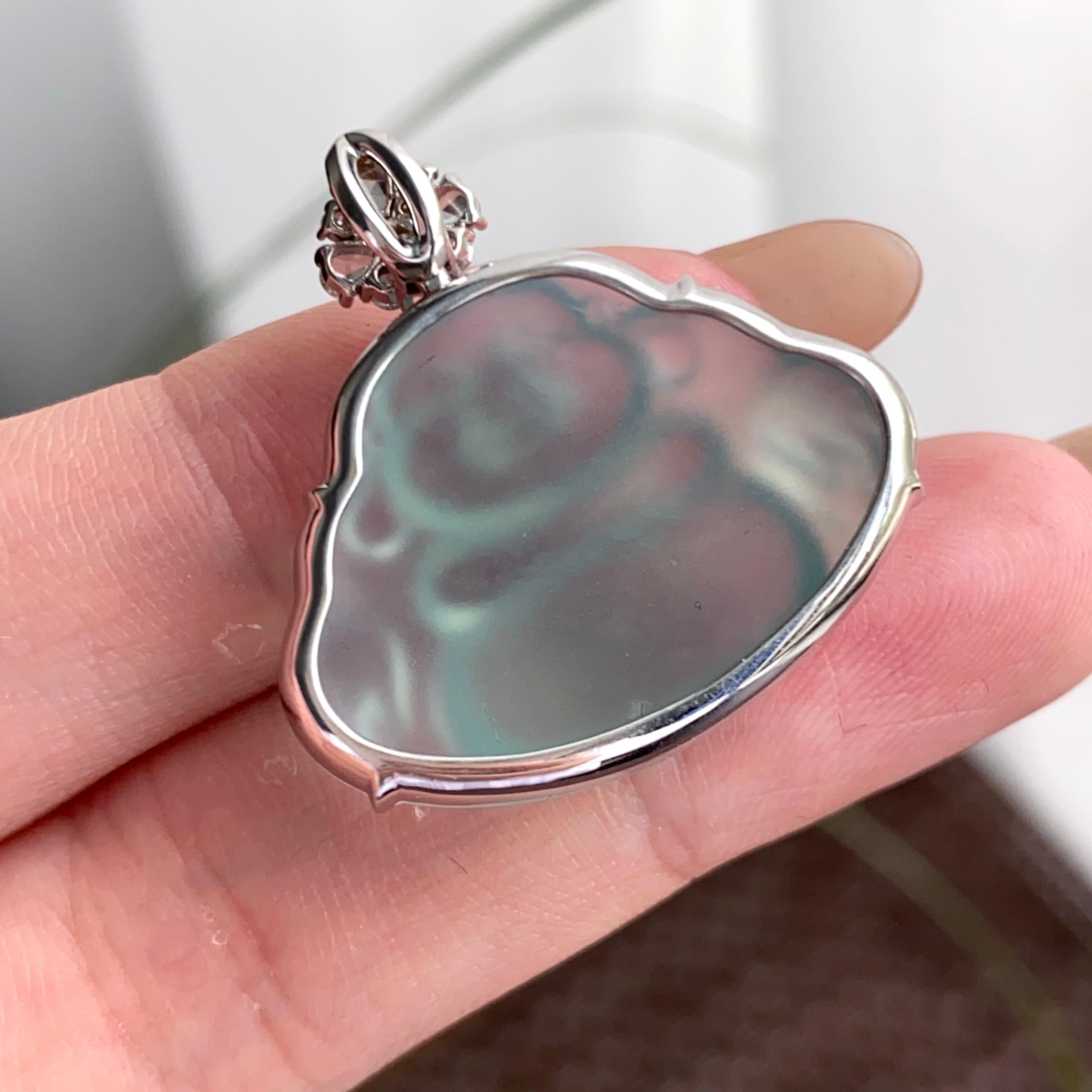 18k金钻镶冰种蓝底佛公吊坠（yc250332）