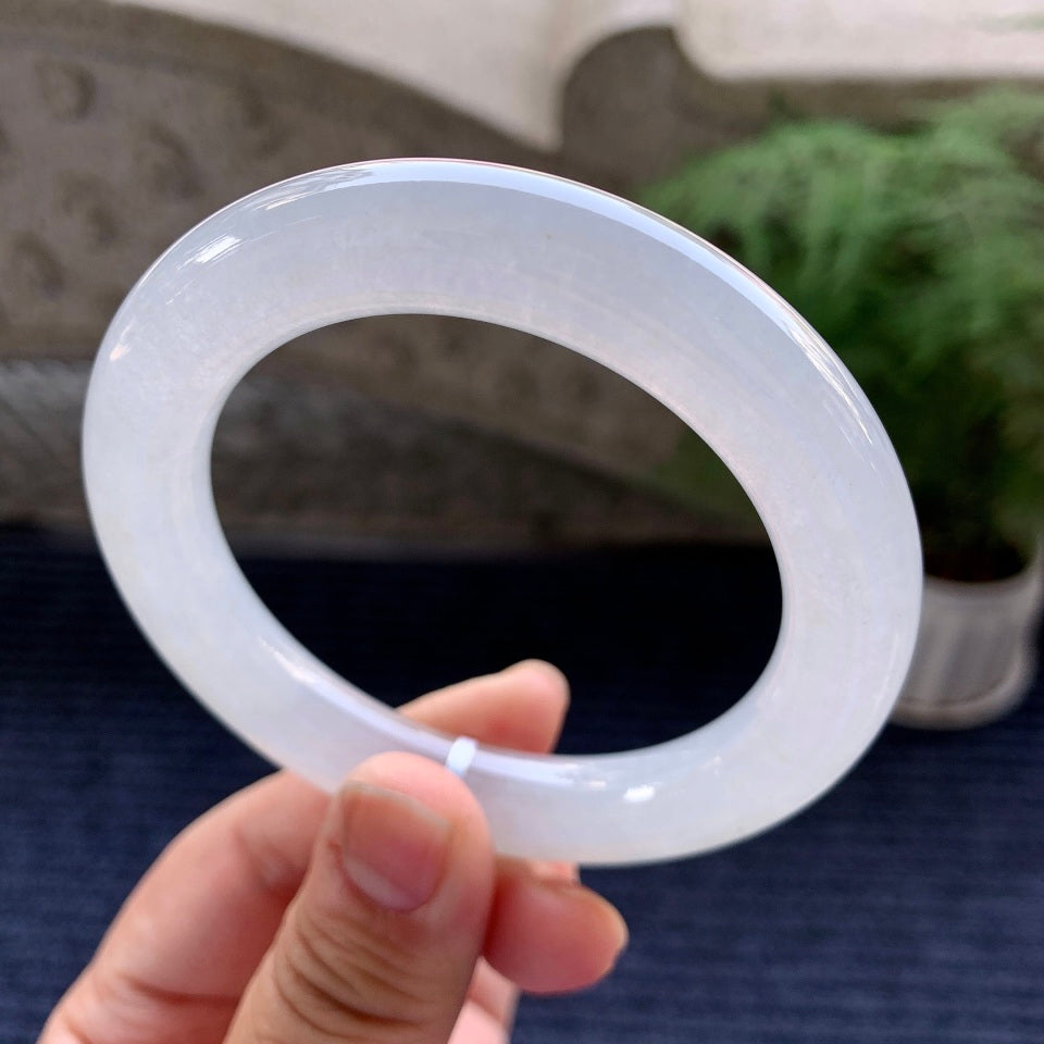 冰种无色圆条手镯（56.4mm）（yc079660）