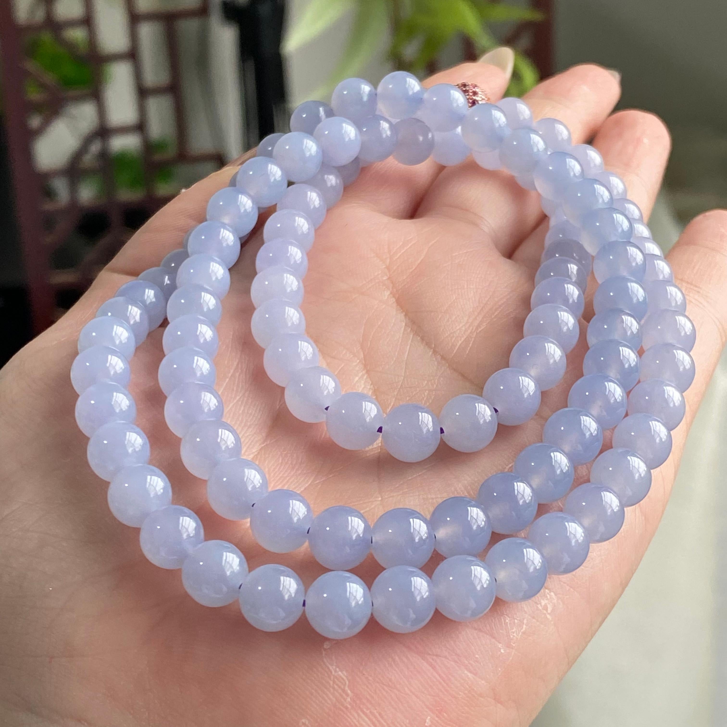 冰种紫罗兰珠链（107颗）（yc196846）