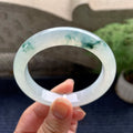糯冰种飘花平安镯（56.3mm）（yc089911）