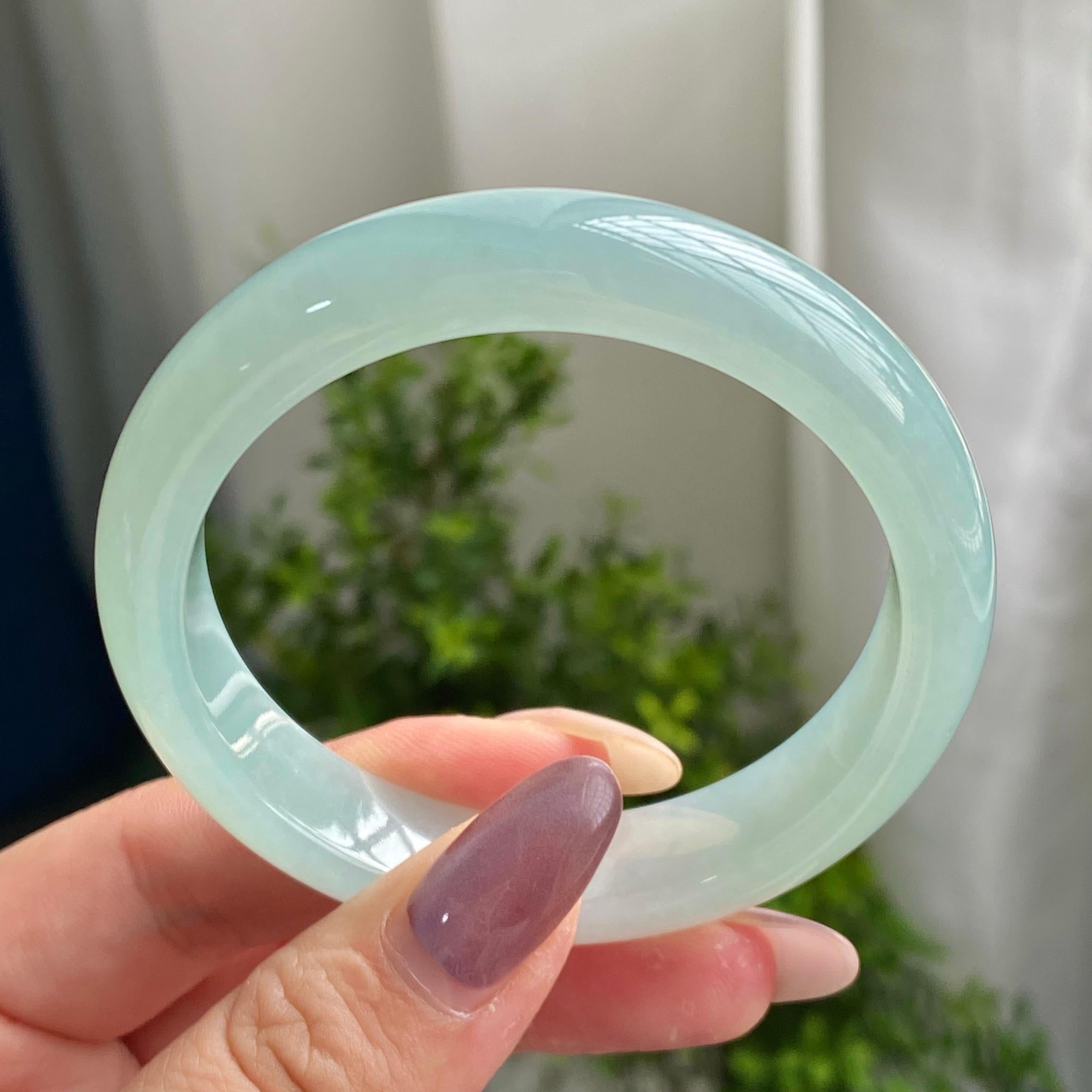 糯冰种晴底平安镯（53圈）（yc200540）