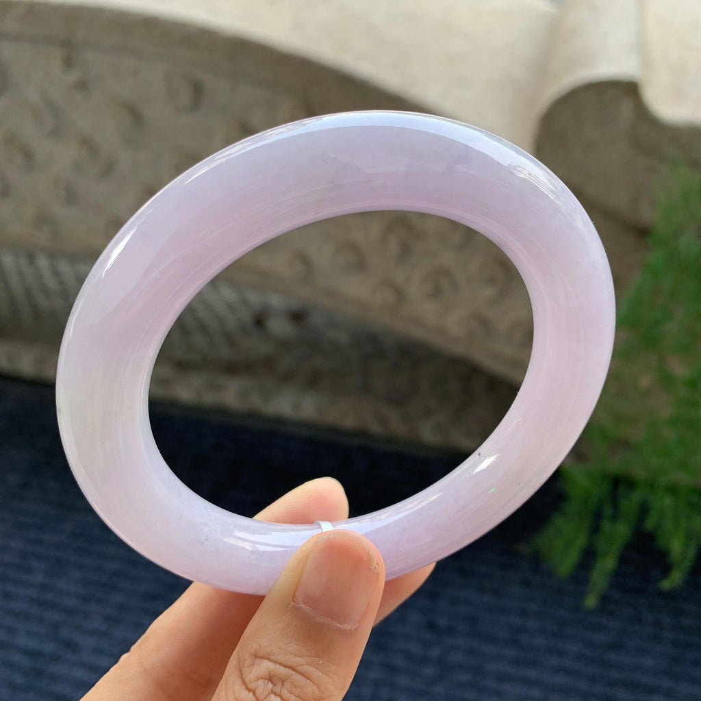 大圈口 细糯种淡紫色圆条手镯 60.5圈（yc709326）