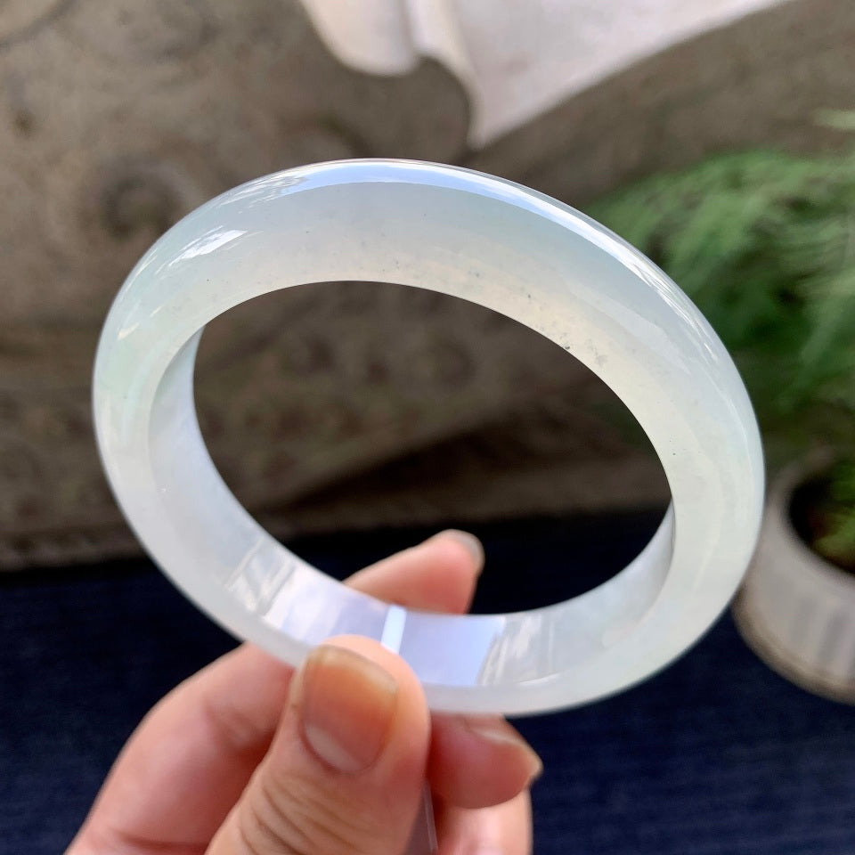 糯冰种淡晴底平安镯（58mm）（yc090489）
