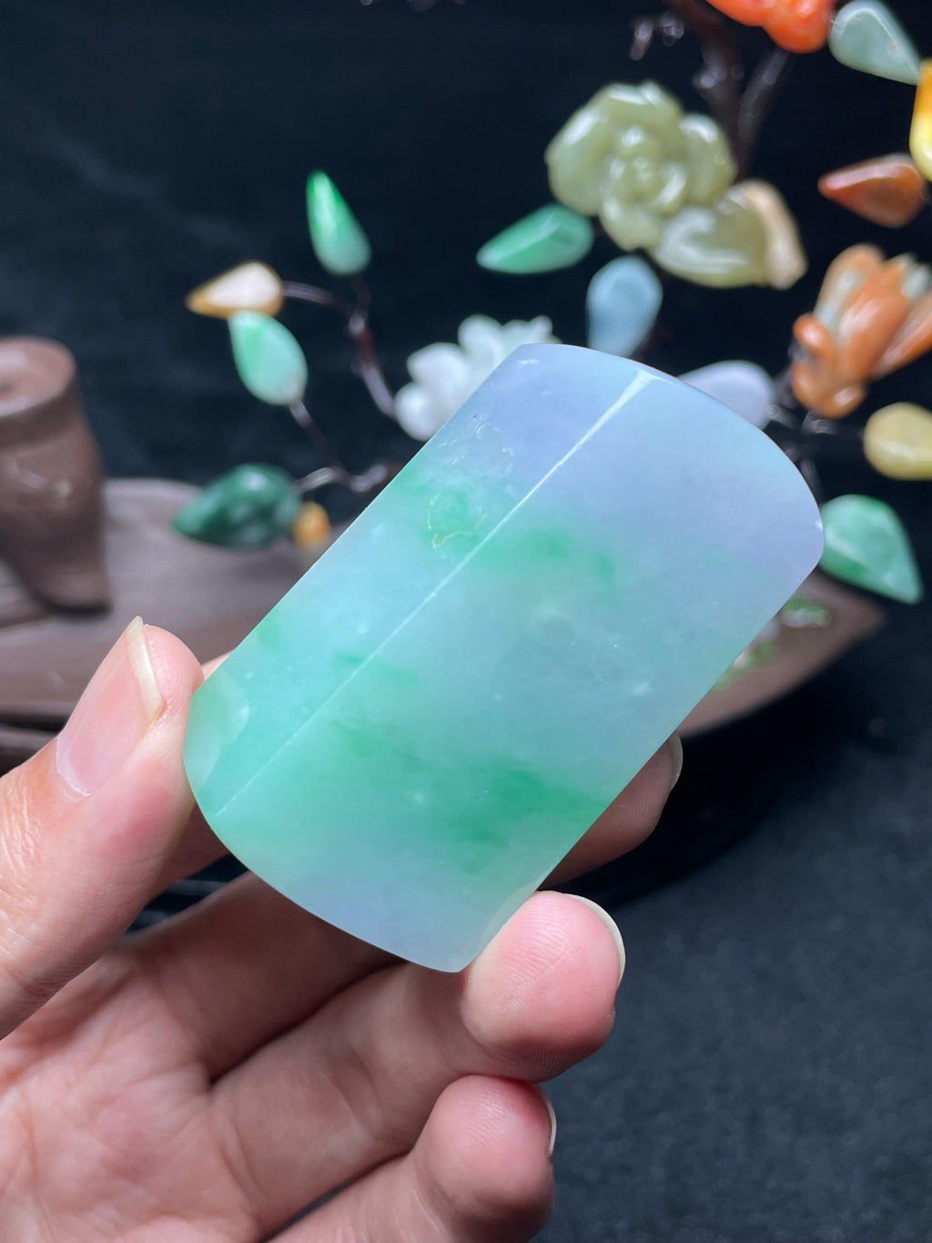 冰种春带彩厚庄牌子料（yc530042）