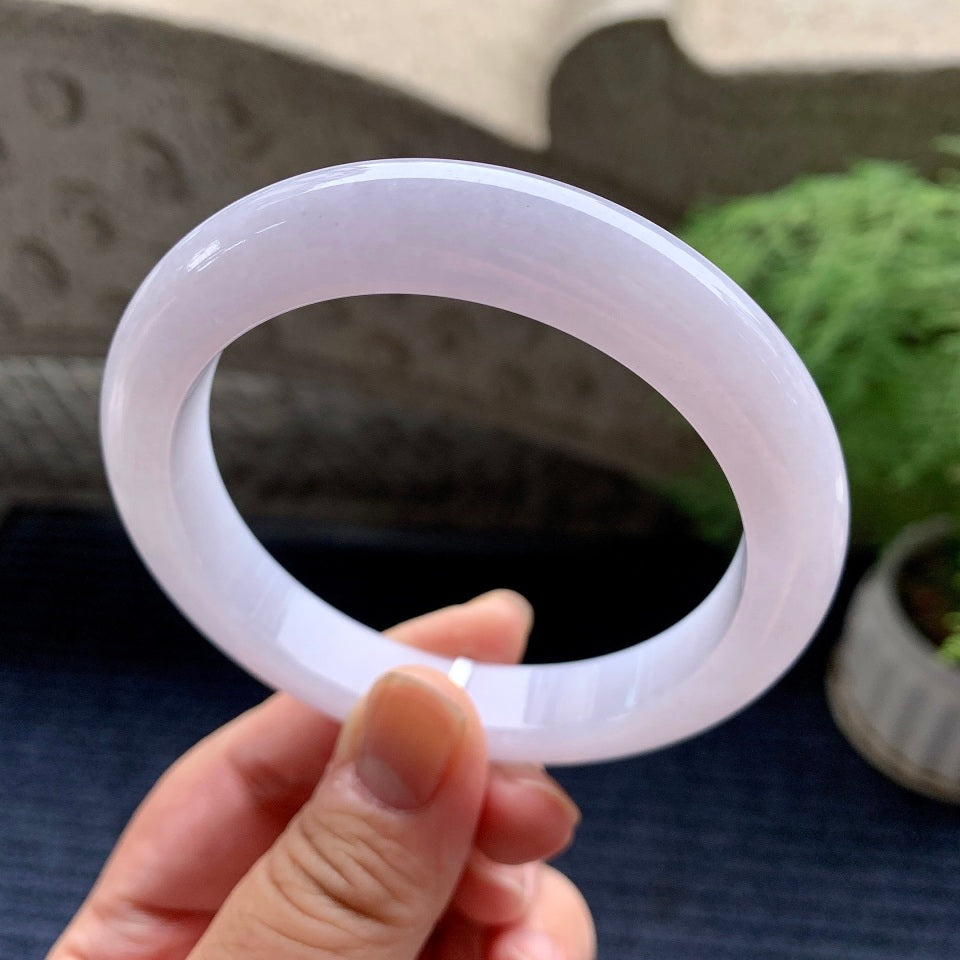 细糯种淡紫罗兰平安镯（60.8mm）（yc093439）