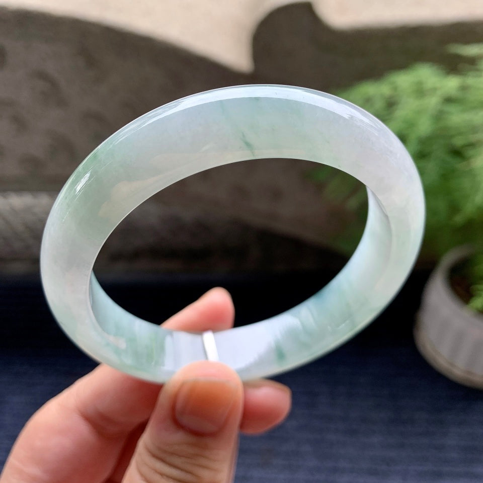 细糯种飘花平安镯（58.4mm）（yc097808）
