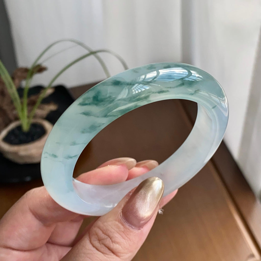 冰种飘花平安镯（53圈）（yc258941）