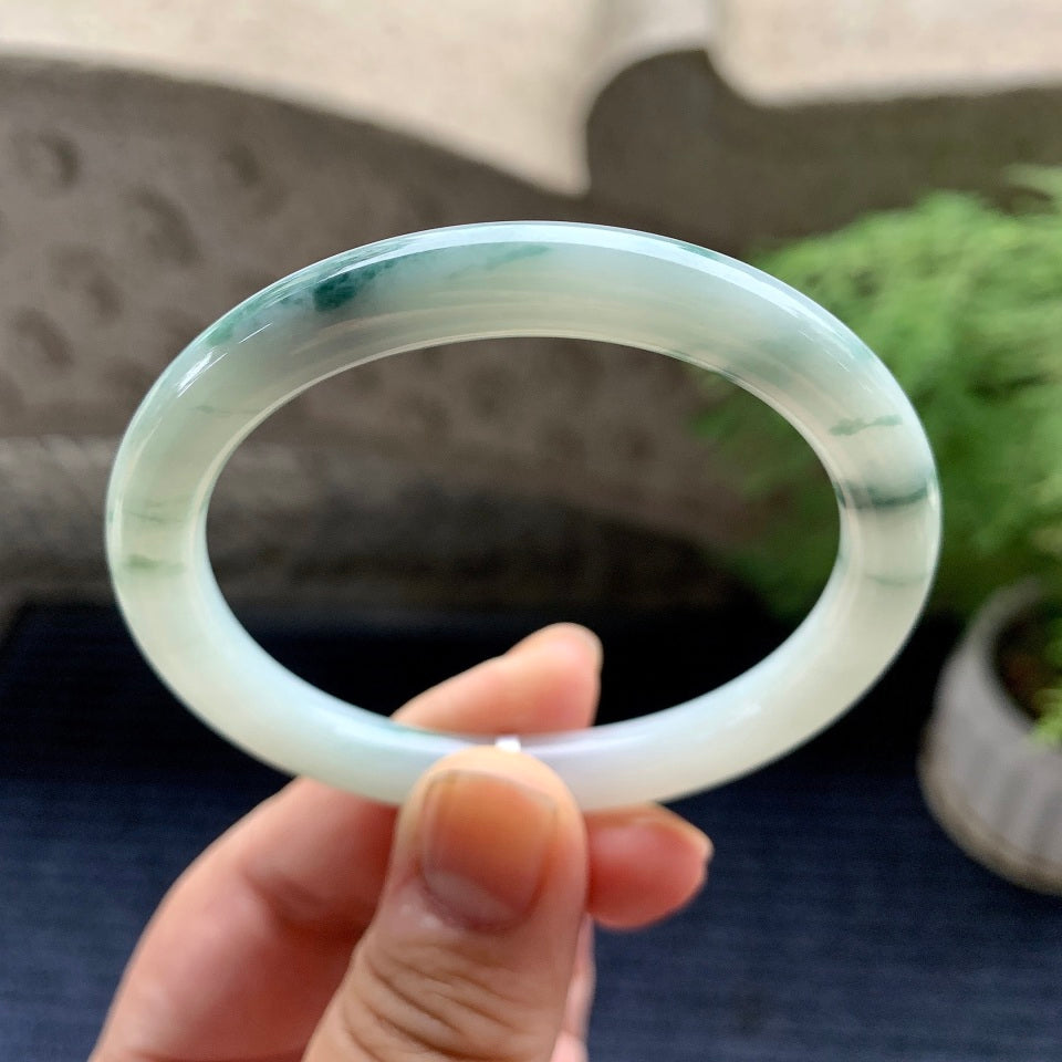 糯种飘花贵妃手镯（53.6mm）（yc093443）