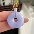 18k金钻镶细糯种紫罗兰甜甜圈吊坠（yc197327）