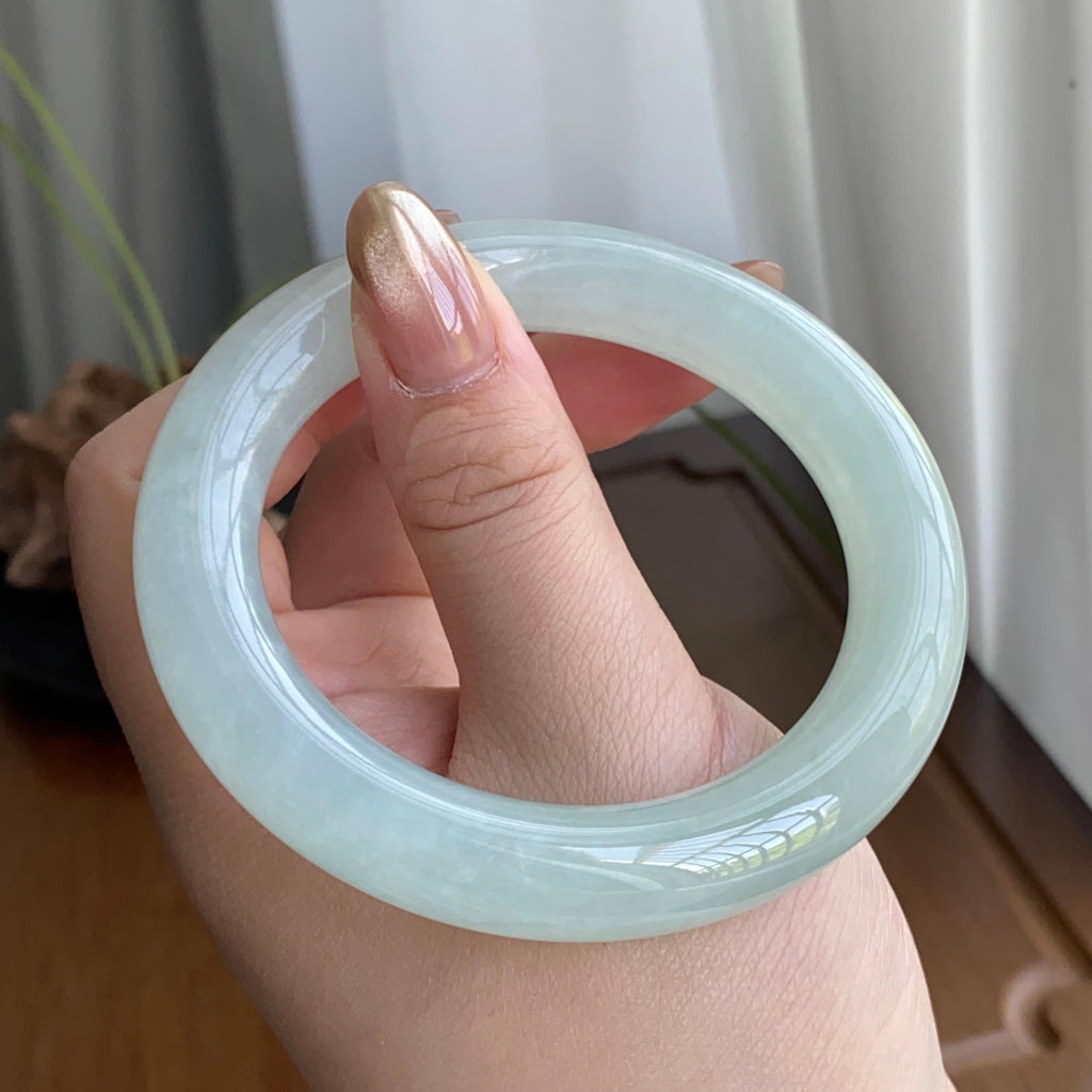 糯冰种晴底圆条手镯（55圈）（yc258185）