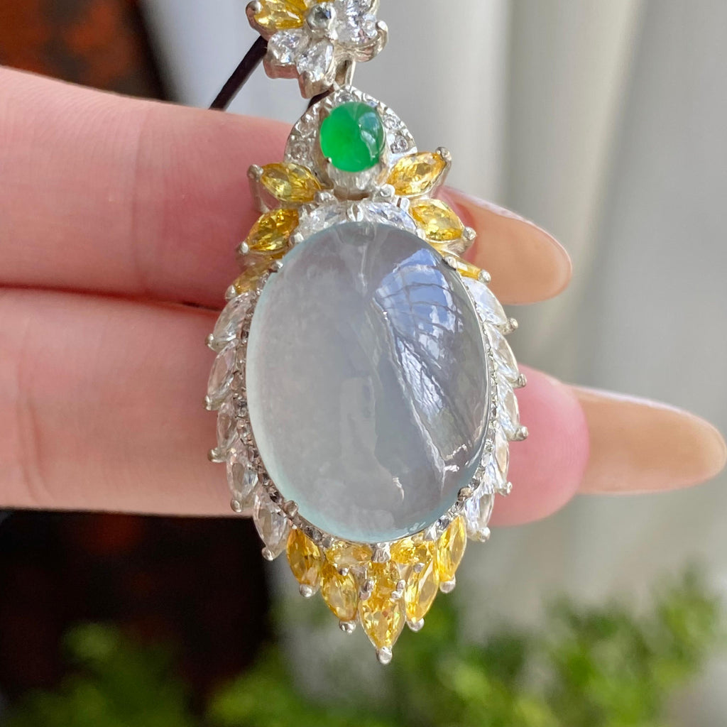 冰种淡晴底鸽子蛋吊坠裸石（yc225952）