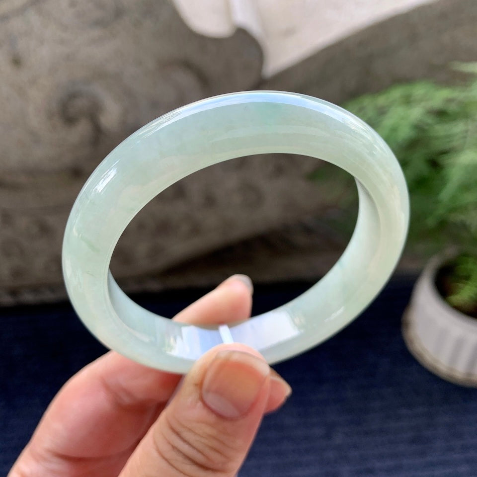 细糯种淡晴底平安镯（55.5mm）（yc090497）