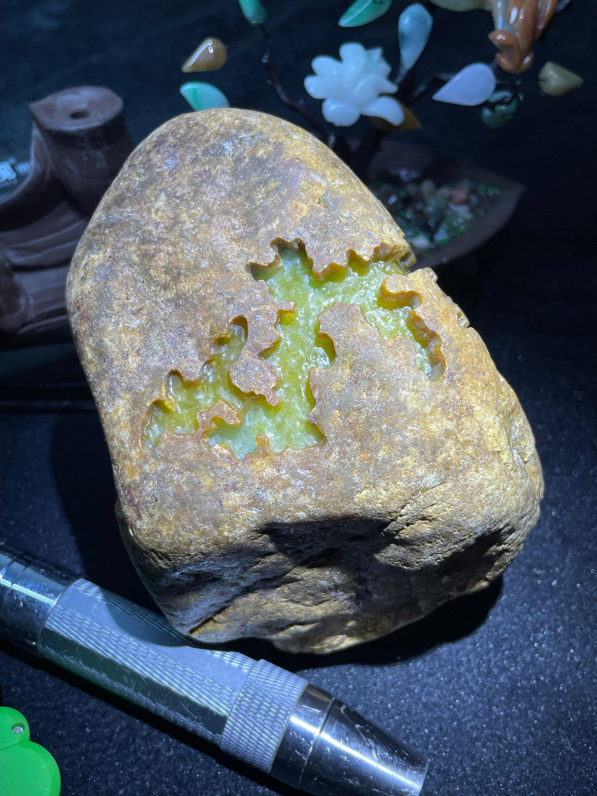 大马坎黄加绿开窗料（yc705967）