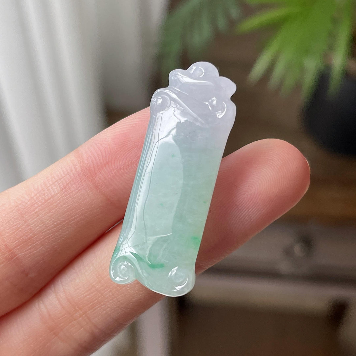 细糯种飘绿竹节吊坠（yc709407）